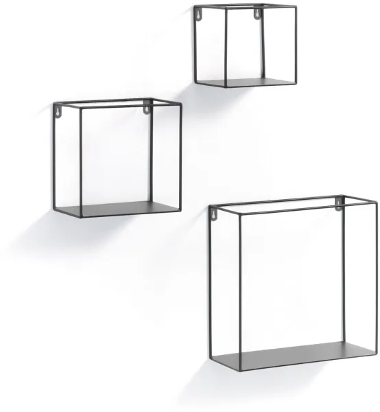 Nils, Væghylde, sort, H30x30x12 cm